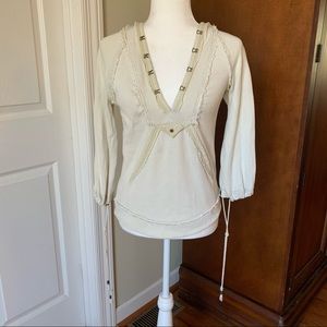 ⭐️Free People⭐️ cotton pullover shirt w/ hooks XS
